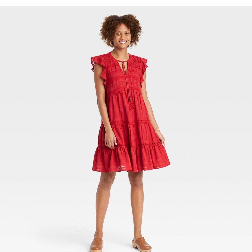 Knox Rose Target Short Sleeve Flutter Dress